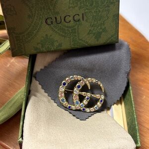 Gucci Gold and Multicolor Crystal pendant